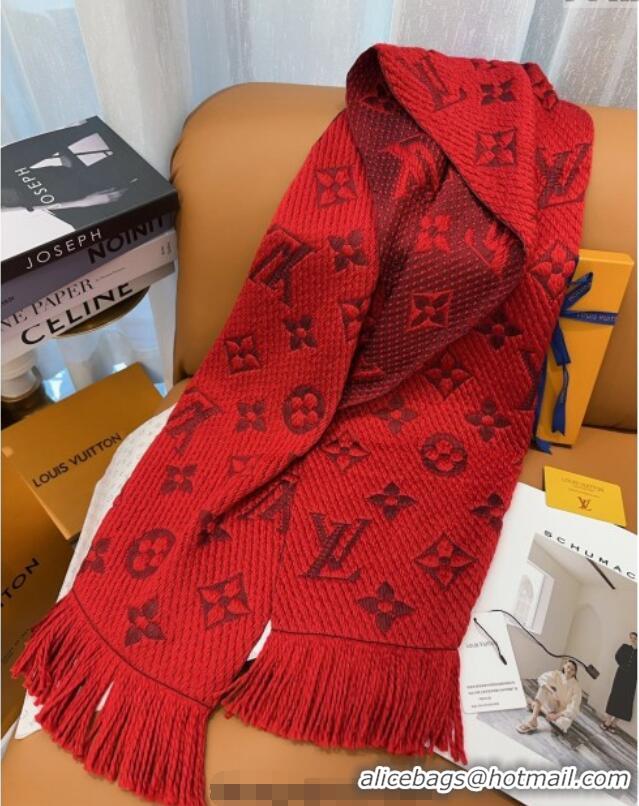 Super Quality Louis Vuitton Cashmere Wool Long Scarf 31x175cm LV091009 Red 2025
