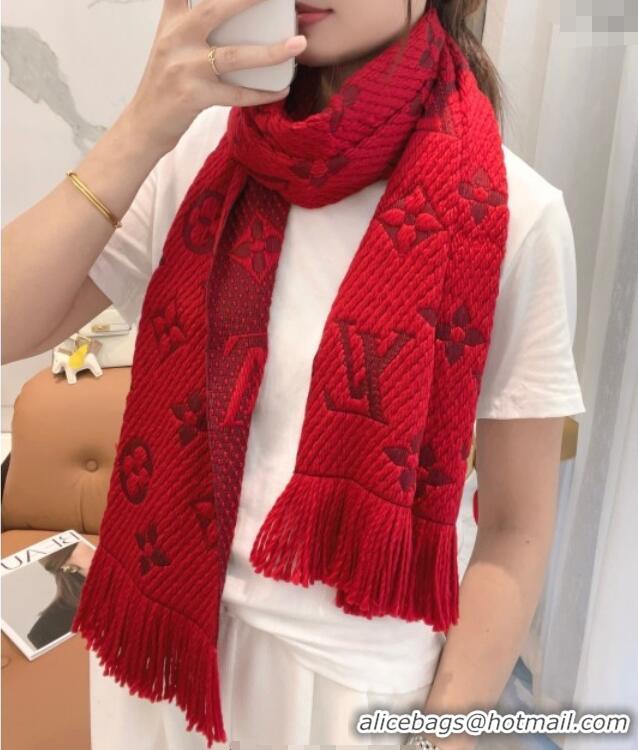 Super Quality Louis Vuitton Cashmere Wool Long Scarf 31x175cm LV091009 Red 2025