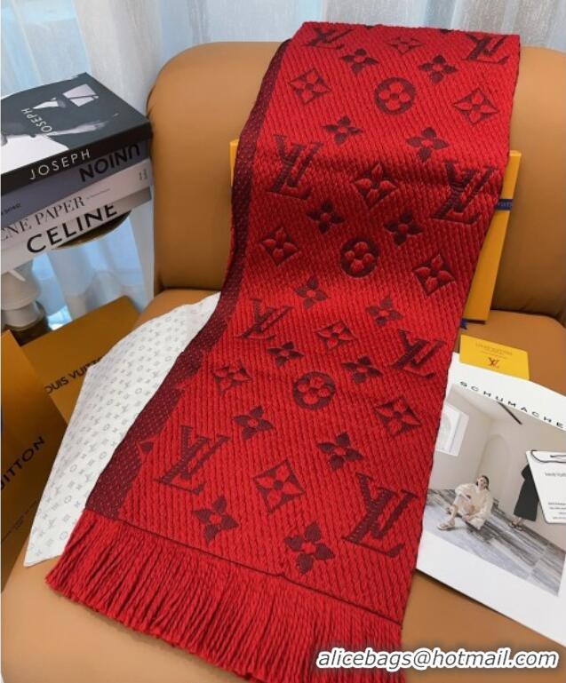 Super Quality Louis Vuitton Cashmere Wool Long Scarf 31x175cm LV091009 Red 2025