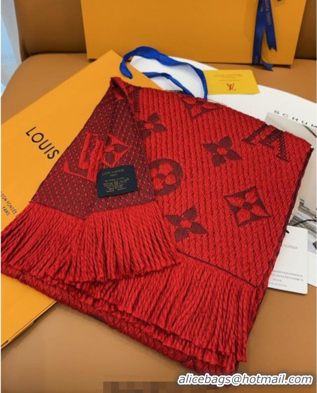 Super Quality Louis Vuitton Cashmere Wool Long Scarf 31x175cm LV091009 Red 2025
