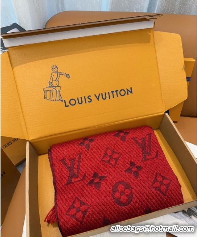 Super Quality Louis Vuitton Cashmere Wool Long Scarf 31x175cm LV091009 Red 2025