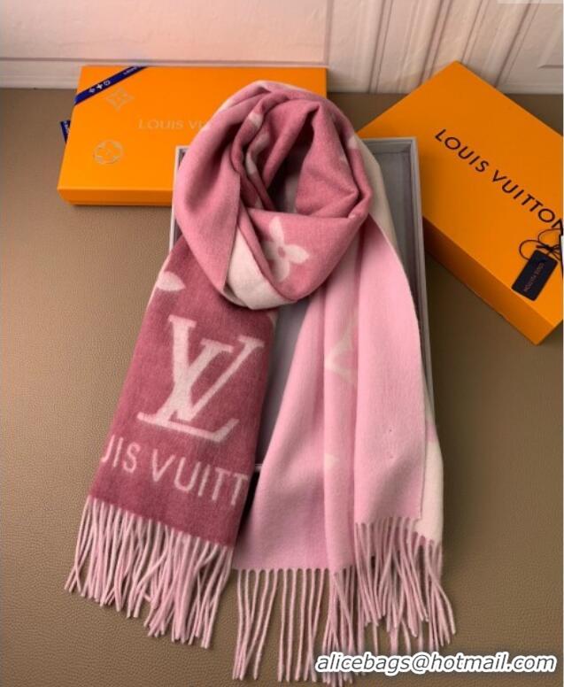 Top Quality Louis Vuitton Reykjavik Gradient Cashmere Long Scarf 45x190cm LV091010 Pink 2025