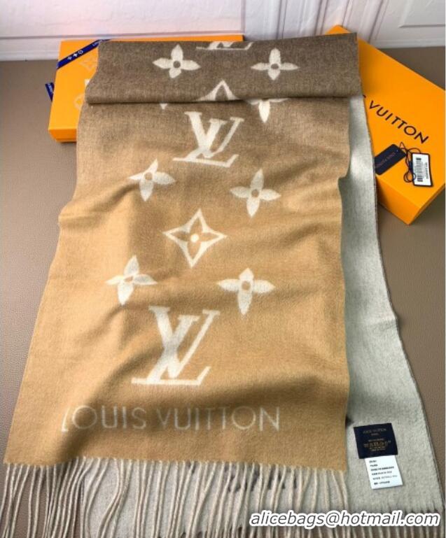 Well Crafted Louis Vuitton Reykjavik Gradient Cashmere Long Scarf 45x190cm LV091010 Beige 2025