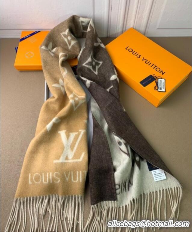 Well Crafted Louis Vuitton Reykjavik Gradient Cashmere Long Scarf 45x190cm LV091010 Beige 2025