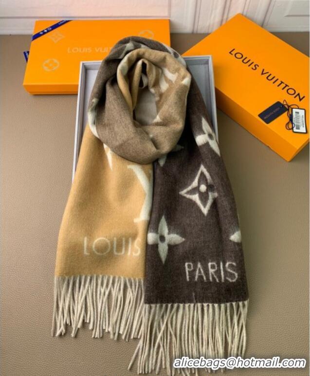 Well Crafted Louis Vuitton Reykjavik Gradient Cashmere Long Scarf 45x190cm LV091010 Beige 2025