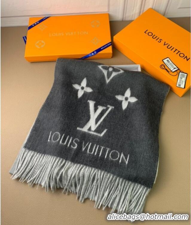 Top Grade Louis Vuitton Reykjavik Gradient Cashmere Long Scarf 45x190cm LV091010 Black 2025