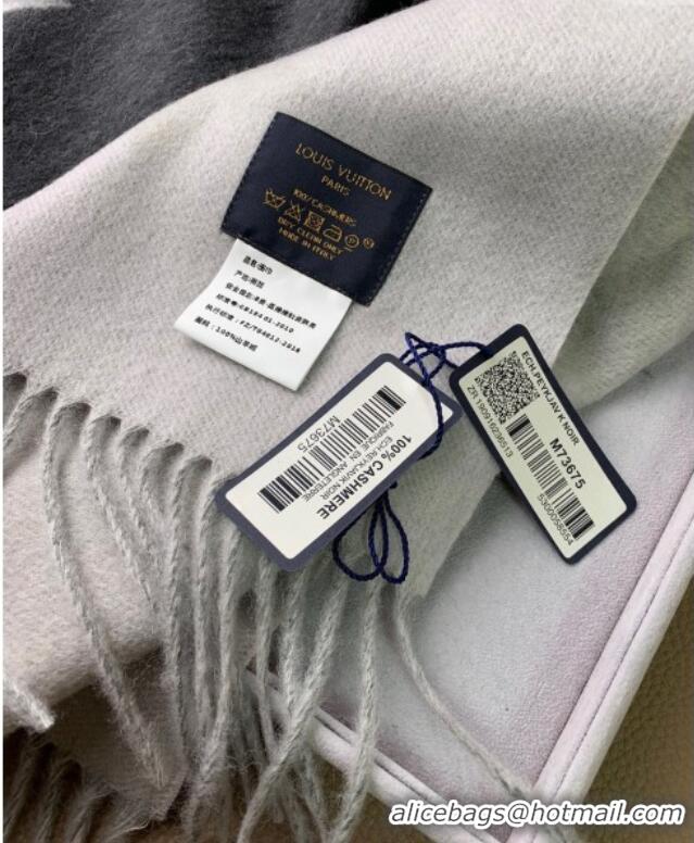 Top Grade Louis Vuitton Reykjavik Gradient Cashmere Long Scarf 45x190cm LV091010 Black 2025