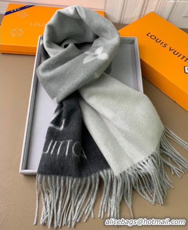 Top Grade Louis Vuitton Reykjavik Gradient Cashmere Long Scarf 45x190cm LV091010 Black 2025