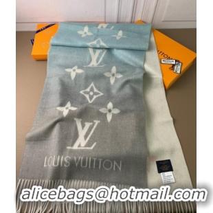 Luxury Cheap Louis Vuitton Reykjavik Gradient Cashmere Long Scarf 45x190cm LV091010 Grey 2025