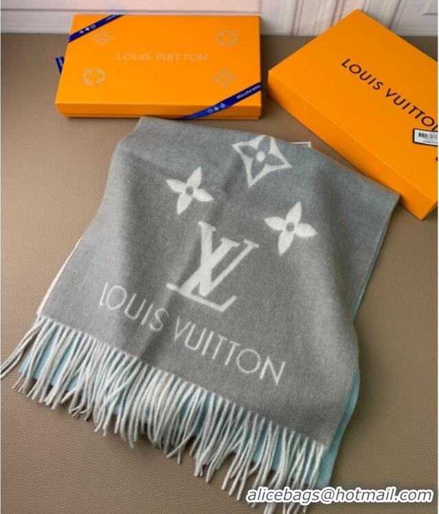 Luxury Cheap Louis Vuitton Reykjavik Gradient Cashmere Long Scarf 45x190cm LV091010 Grey 2025
