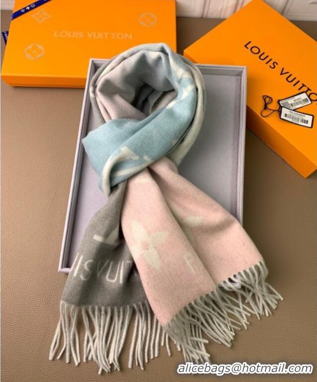 Luxury Cheap Louis Vuitton Reykjavik Gradient Cashmere Long Scarf 45x190cm LV091010 Grey 2025