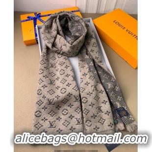 Market Sells Louis Vuitton Monogram Classic Wool Long Scarf 40x185cm LV091011 Beige 2025