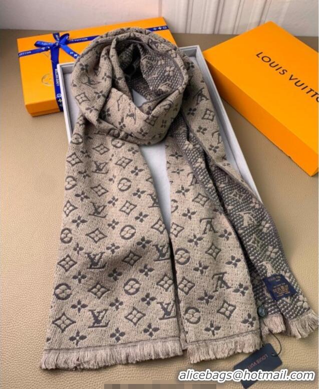 Market Sells Louis Vuitton Monogram Classic Wool Long Scarf 40x185cm LV091011 Beige 2025