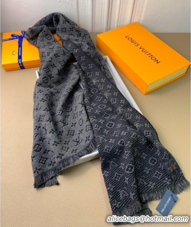 Good Taste Louis Vuitton Monogram Classic Wool Long Scarf 40x185cm LV091011 Black 2025