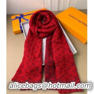 Most Popular Louis Vuitton Monogram Classic Wool Long Scarf 40x185cm LV091011 Red 2025
