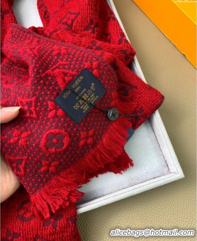 Most Popular Louis Vuitton Monogram Classic Wool Long Scarf 40x185cm LV091011 Red 2025