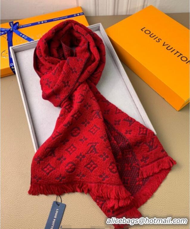 Most Popular Louis Vuitton Monogram Classic Wool Long Scarf 40x185cm LV091011 Red 2025
