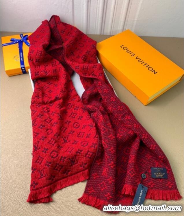 Most Popular Louis Vuitton Monogram Classic Wool Long Scarf 40x185cm LV091011 Red 2025