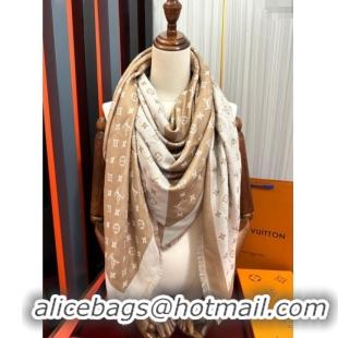 Discount Louis Vuitton Cashmere Patchwork Square Scarf 140x140cm LV091012 Gold-Tone 2025