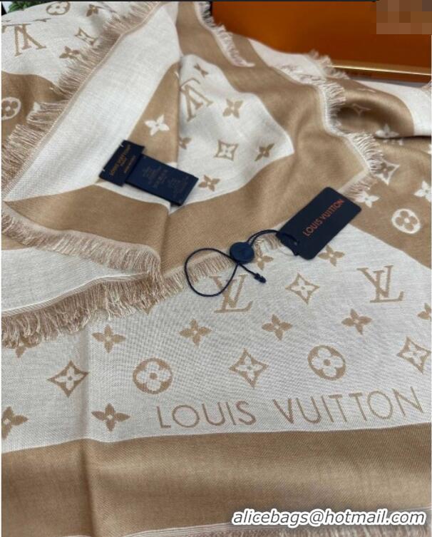 Discount Louis Vuitton Cashmere Patchwork Square Scarf 140x140cm LV091012 Gold-Tone 2025