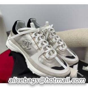 Good Looking Chanel Laminated Calfskin & Suede Sneakers Light Gold 2025 G46609 0901043