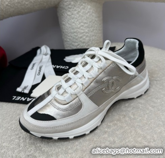 Good Looking Chanel Laminated Calfskin & Suede Sneakers Light Gold 2025 G46609 0901043