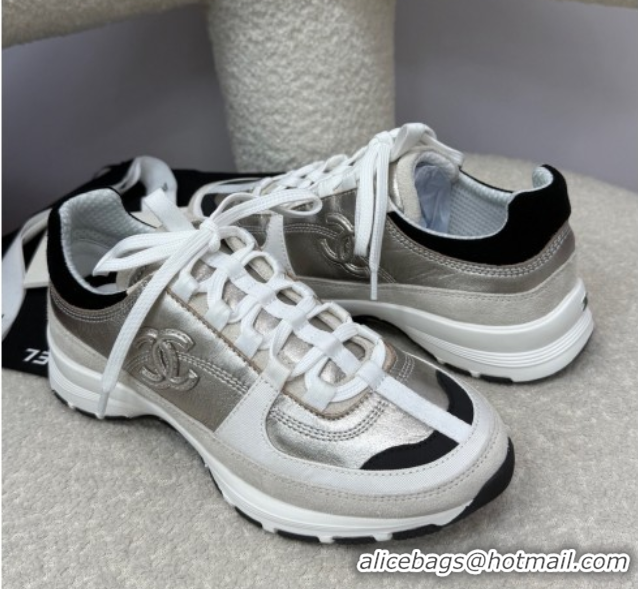 Good Looking Chanel Laminated Calfskin & Suede Sneakers Light Gold 2025 G46609 0901043