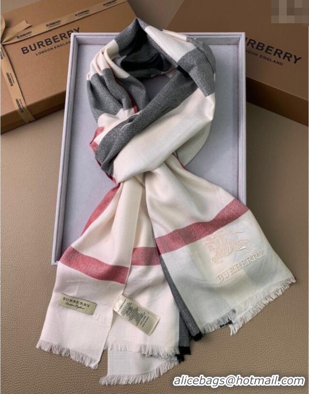 Good Quality Burberry Classic Cashmere Long Scarf 70x200cm BR091013 White 2025