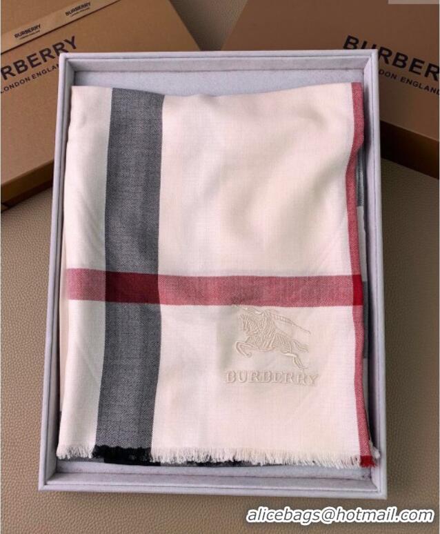 Good Quality Burberry Classic Cashmere Long Scarf 70x200cm BR091013 White 2025