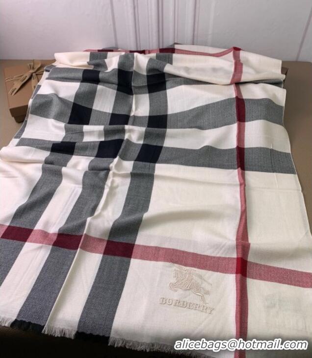 Good Quality Burberry Classic Cashmere Long Scarf 70x200cm BR091013 White 2025