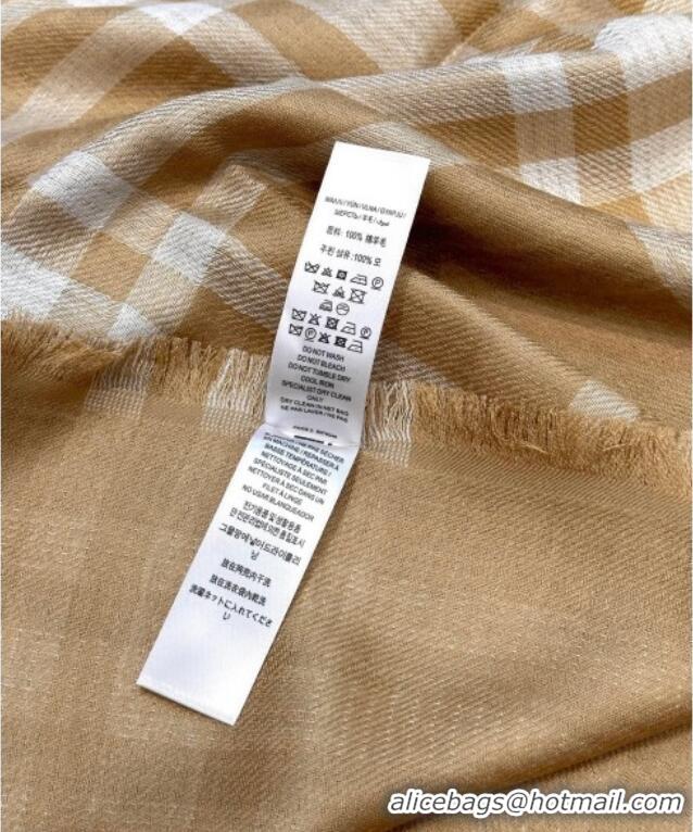 Unique Discount Burberry Wool Long Scarf BR091014 Camel 2025