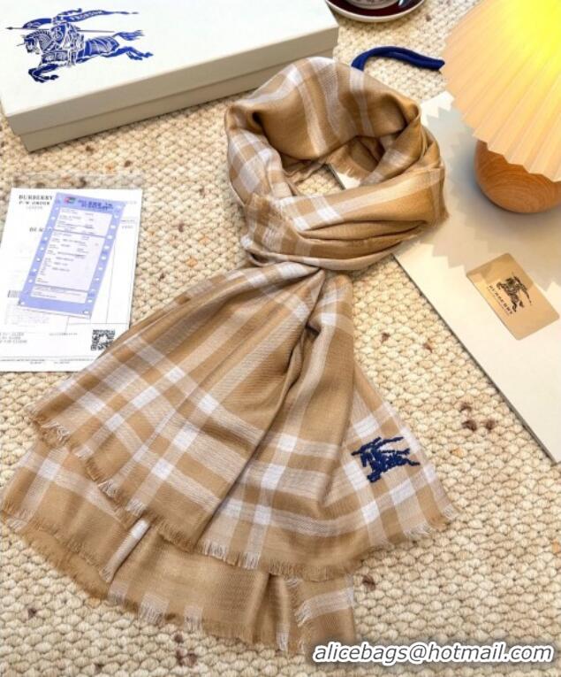 Unique Discount Burberry Wool Long Scarf BR091014 Camel 2025