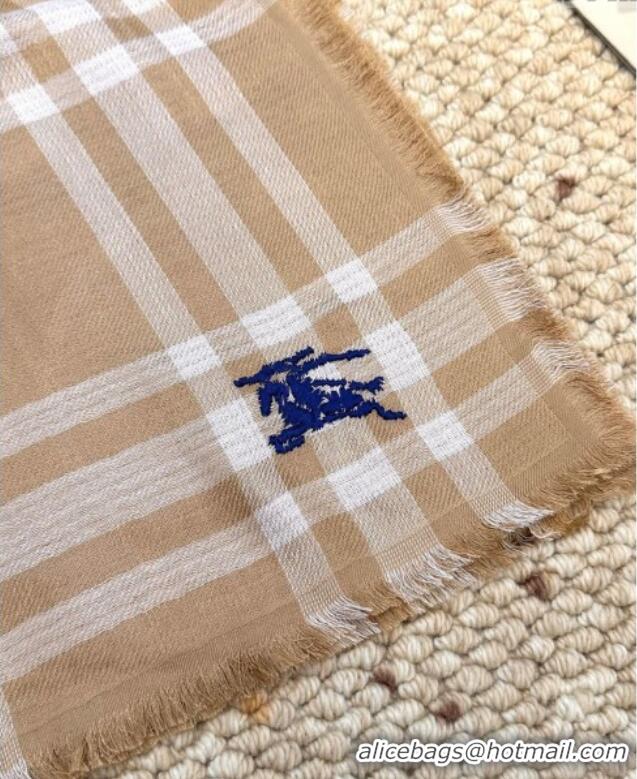 Unique Discount Burberry Wool Long Scarf BR091014 Camel 2025
