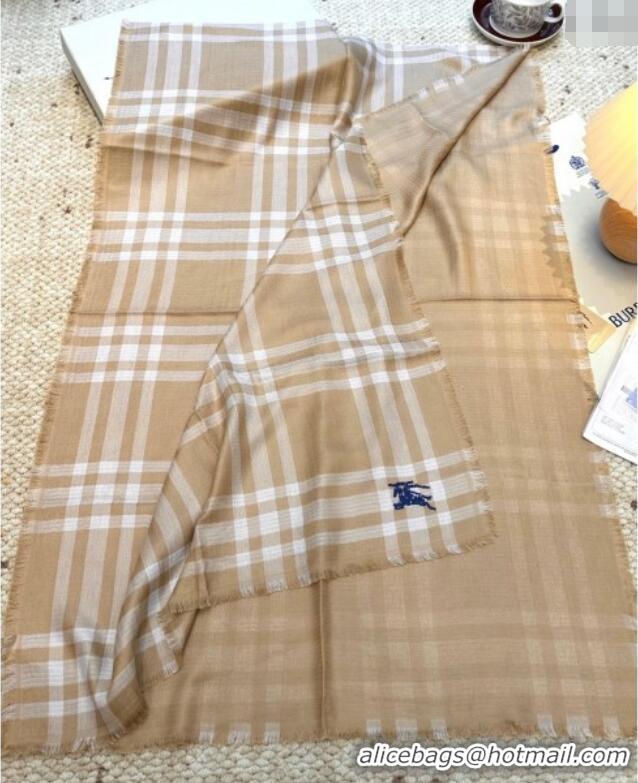 Unique Discount Burberry Wool Long Scarf BR091014 Camel 2025