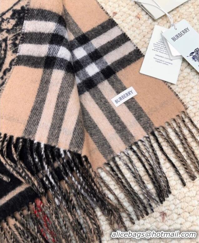 Promotional Burberry Cashmere Long Scarf 50x210cm BR091015 Camel/Black 2025