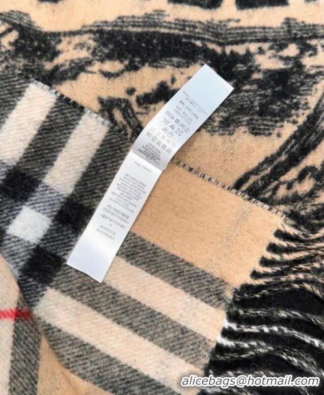 Promotional Burberry Cashmere Long Scarf 50x210cm BR091015 Camel/Black 2025