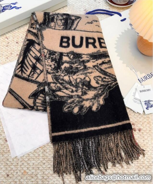 Promotional Burberry Cashmere Long Scarf 50x210cm BR091015 Camel/Black 2025