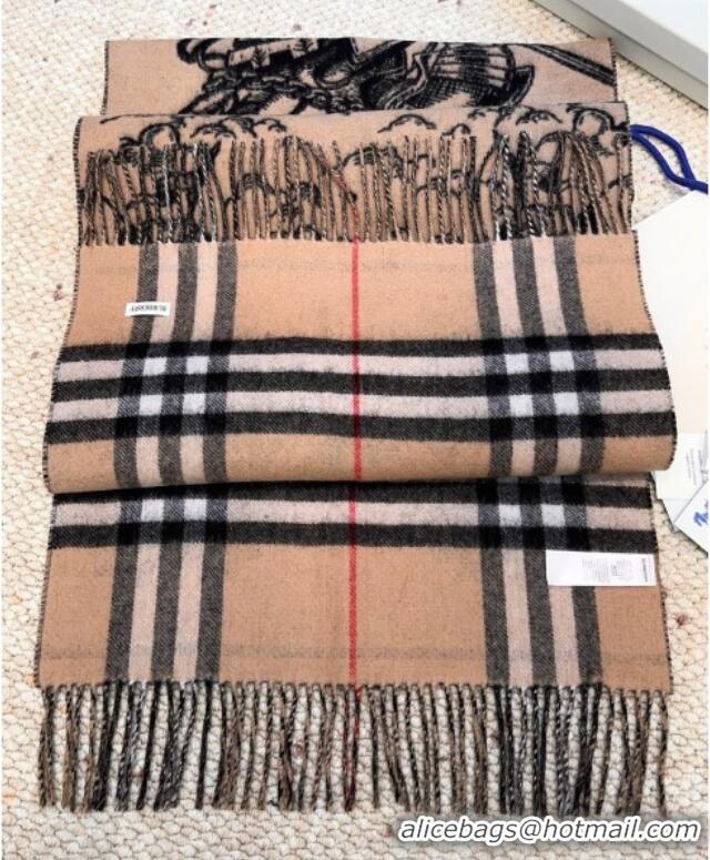 Promotional Burberry Cashmere Long Scarf 50x210cm BR091015 Camel/Black 2025