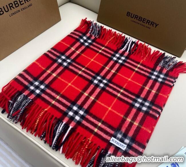 Top Grade Burberry Fringed Cashmere Long Scarf 30x155 BR091016 Red 2025