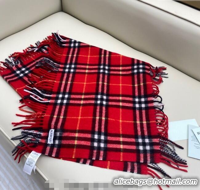 Top Grade Burberry Fringed Cashmere Long Scarf 30x155 BR091016 Red 2025