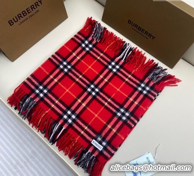 Top Grade Burberry Fringed Cashmere Long Scarf 30x155 BR091016 Red 2025