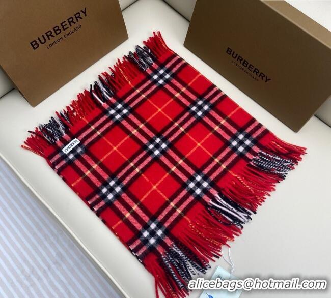 Top Grade Burberry Fringed Cashmere Long Scarf 30x155 BR091016 Red 2025