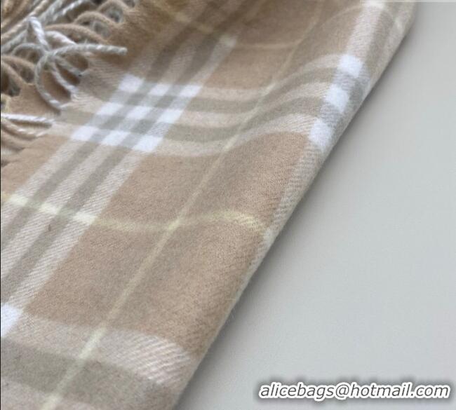Pretty Style Burberry Fringed Cashmere Long Scarf 30x155 BR091016 Beige 2025