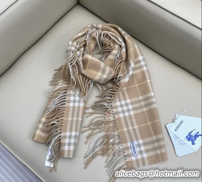 Pretty Style Burberry Fringed Cashmere Long Scarf 30x155 BR091016 Beige 2025