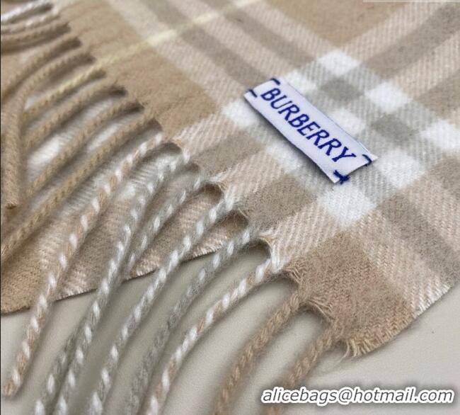 Pretty Style Burberry Fringed Cashmere Long Scarf 30x155 BR091016 Beige 2025