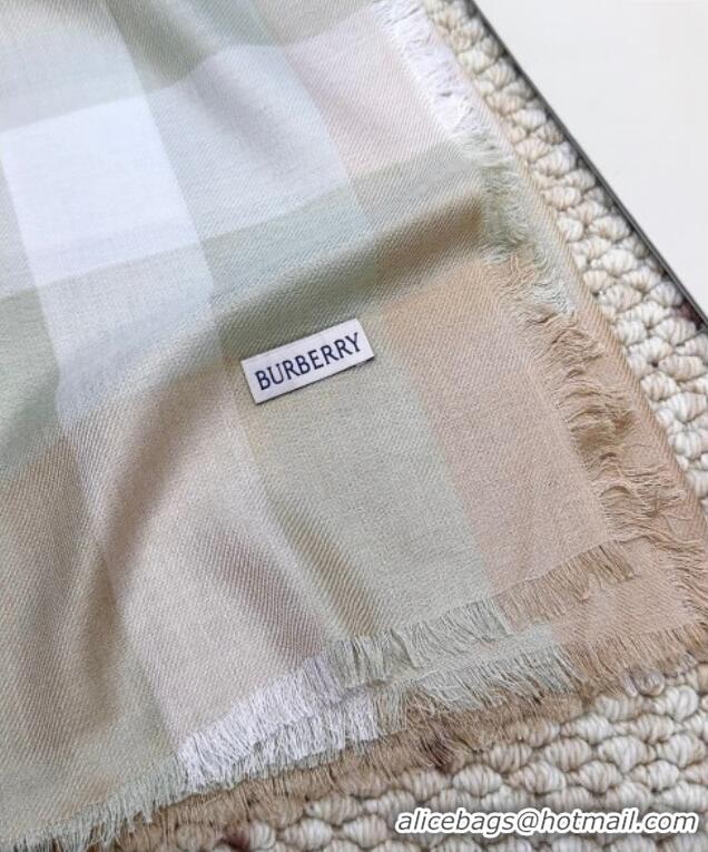 Top Grade Burberry Cashmere Long Scarf BR091017 Light Green 2025