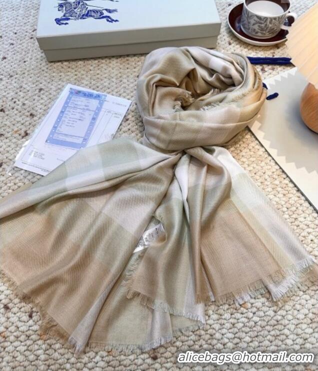 Top Grade Burberry Cashmere Long Scarf BR091017 Light Green 2025