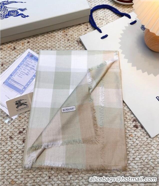 Top Grade Burberry Cashmere Long Scarf BR091017 Light Green 2025