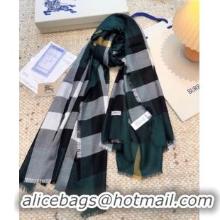 Pretty Style Burberry Cashmere Long Scarf BR091017 Dark Green 2025