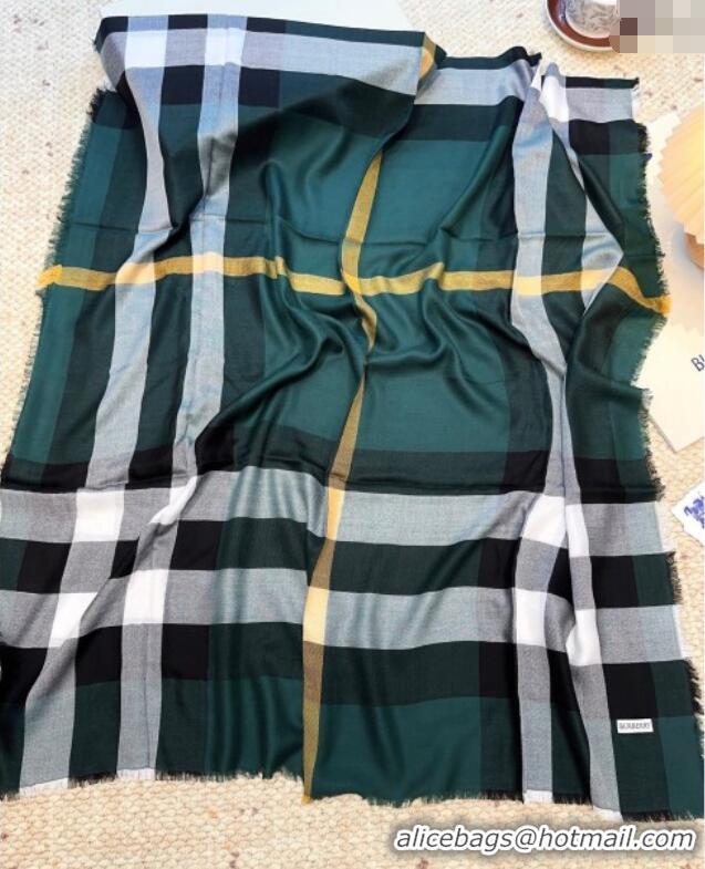Pretty Style Burberry Cashmere Long Scarf BR091017 Dark Green 2025